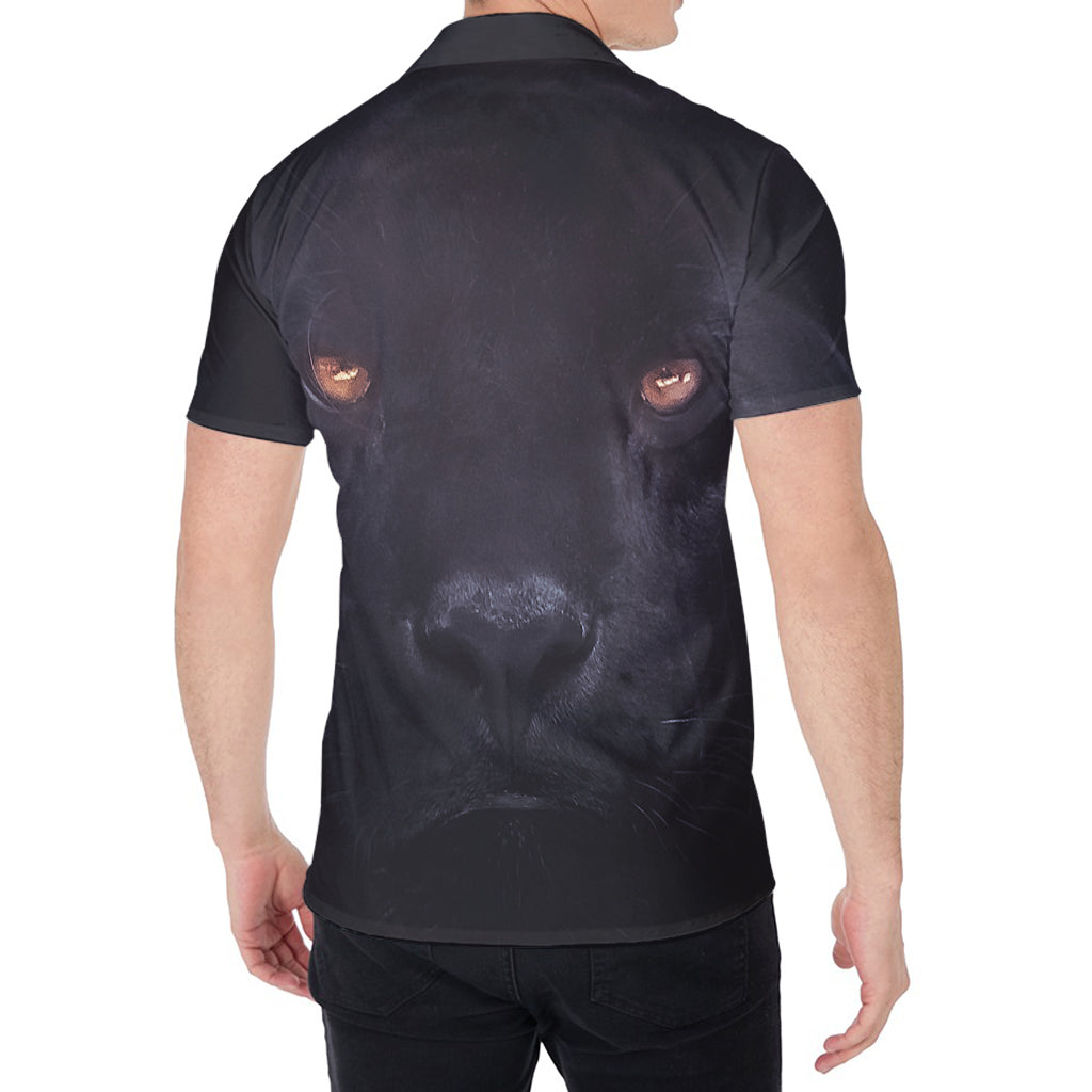 Black Jaguar Print Men's Shirt