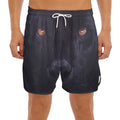 Black Jaguar Print Men's Split Running Shorts