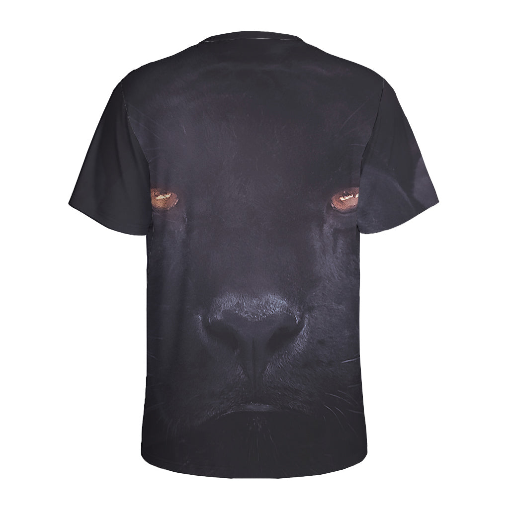 Black Jaguar Print Men's Sports T-Shirt