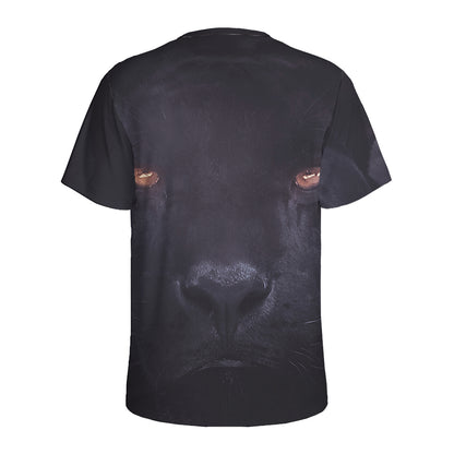 Black Jaguar Print Men's Sports T-Shirt