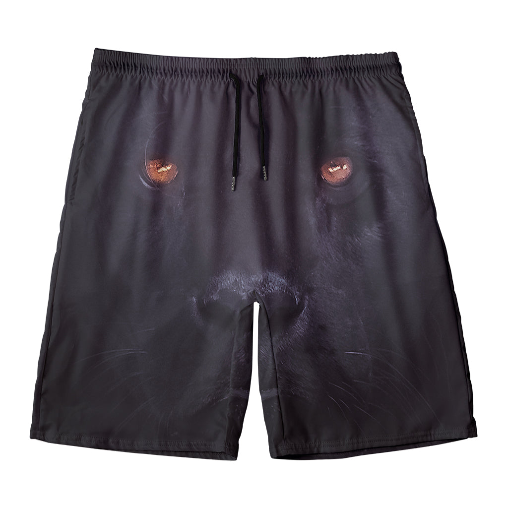 Black Jaguar Print Men's Swim Trunks