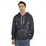 Black Jaguar Print Men's Velvet Pullover Hoodie