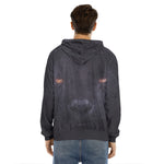 Black Jaguar Print Men's Velvet Pullover Hoodie
