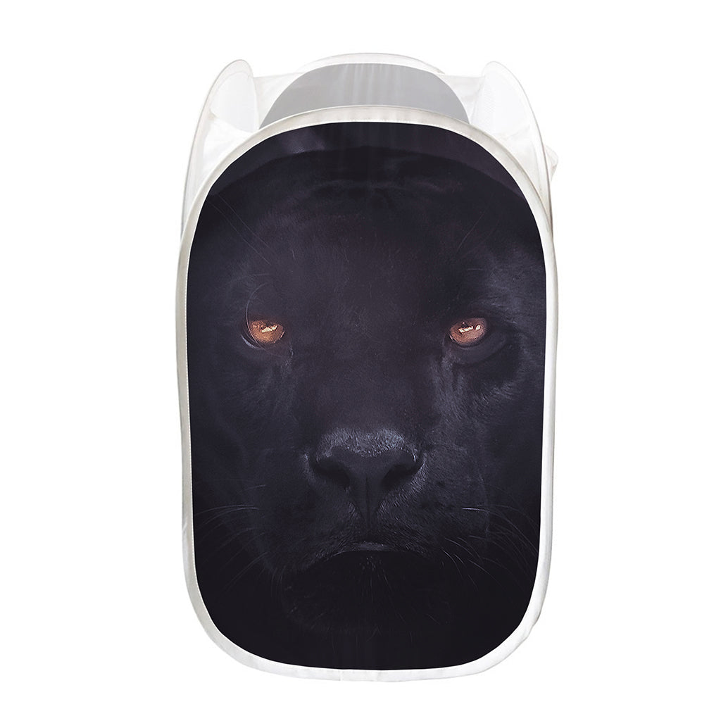 Black Jaguar Print Mesh Laundry Hamper