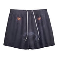 Black Jaguar Print Mesh Shorts