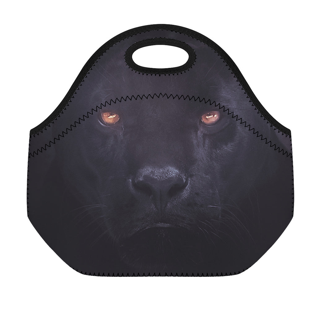 Black Jaguar Print Neoprene Lunch Bag