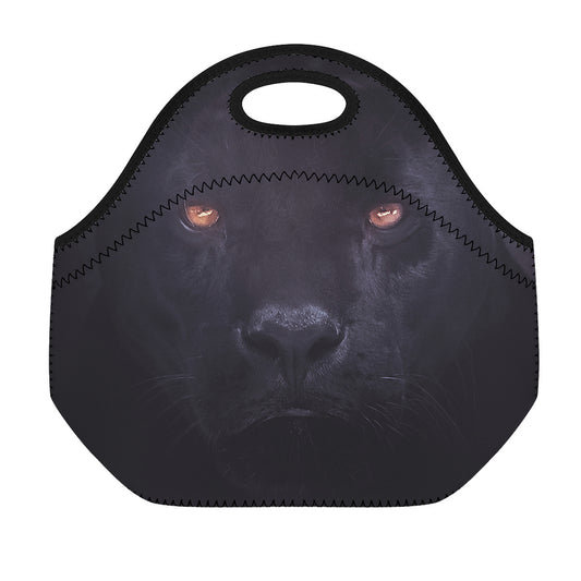 Black Jaguar Print Neoprene Lunch Bag