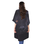 Black Jaguar Print Open Front Beach Cover Up