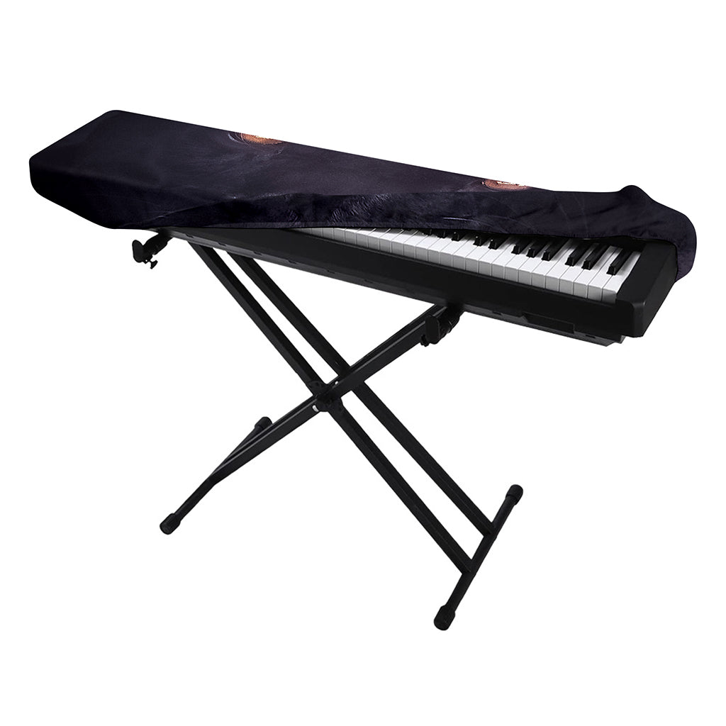 Black Jaguar Print Piano Keyboard Cover