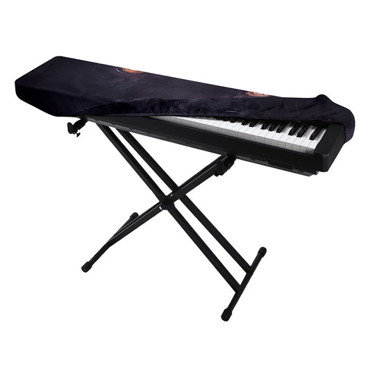 Black Jaguar Print Piano Keyboard Cover