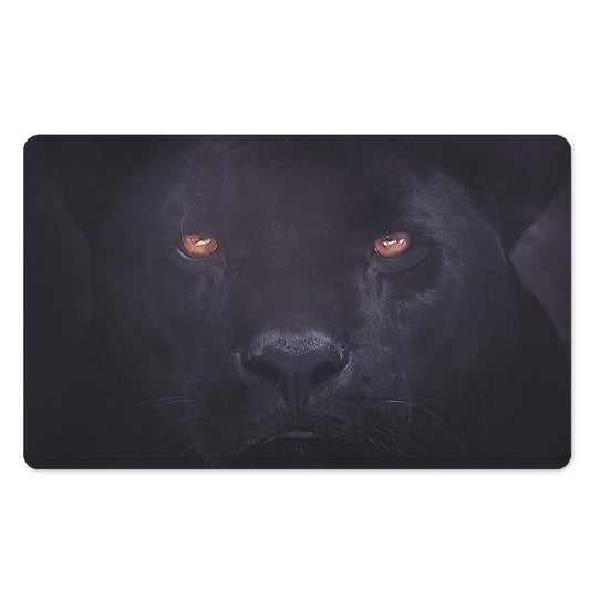 Black Jaguar Print Polyester Doormat