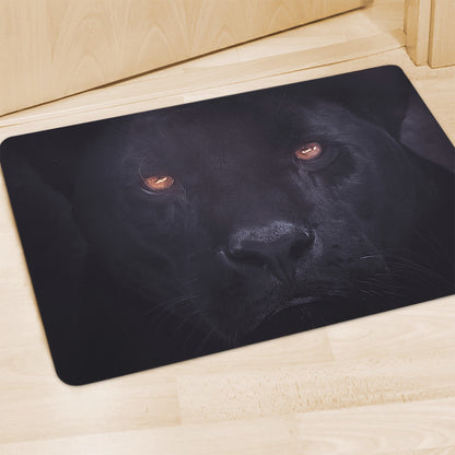 Black Jaguar Print Polyester Doormat