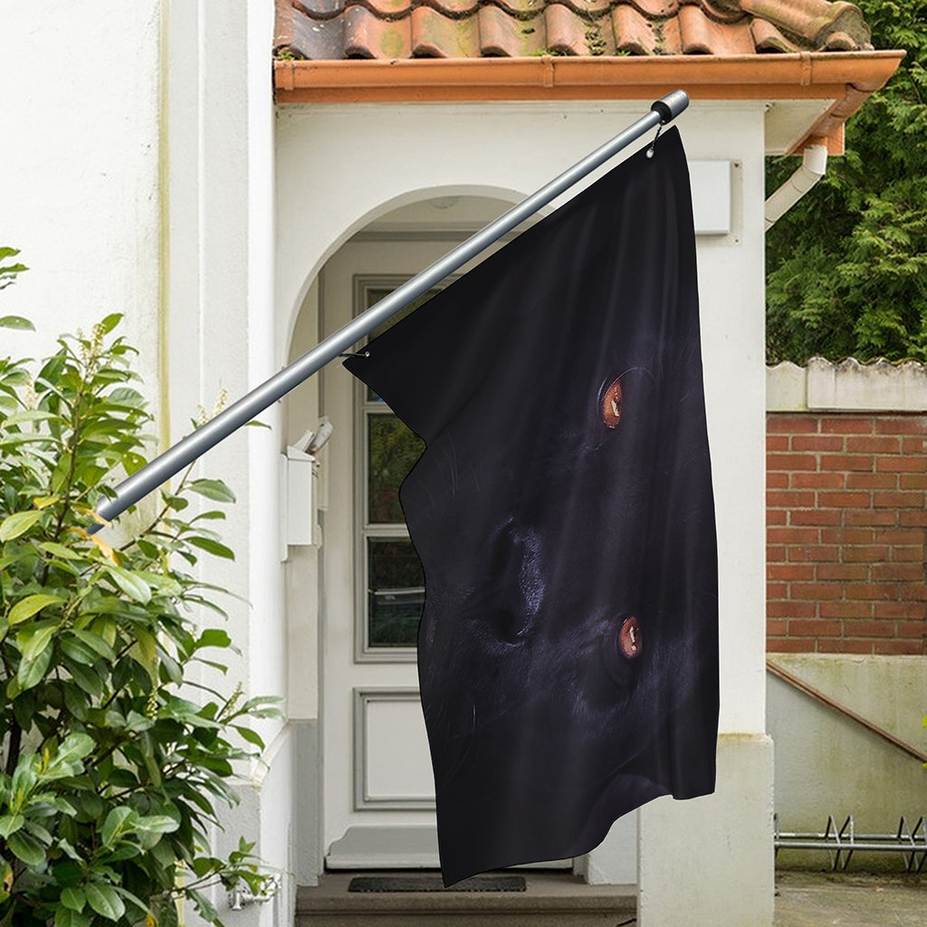 Black Jaguar Print Polyester Flag