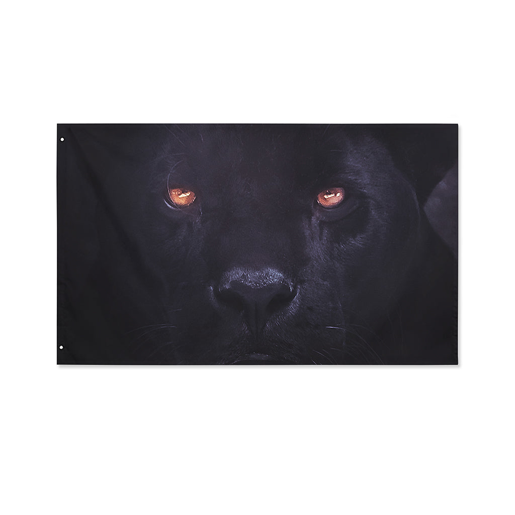 Black Jaguar Print Polyester Flag