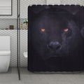 Black Jaguar Print Polyester Shower Curtain