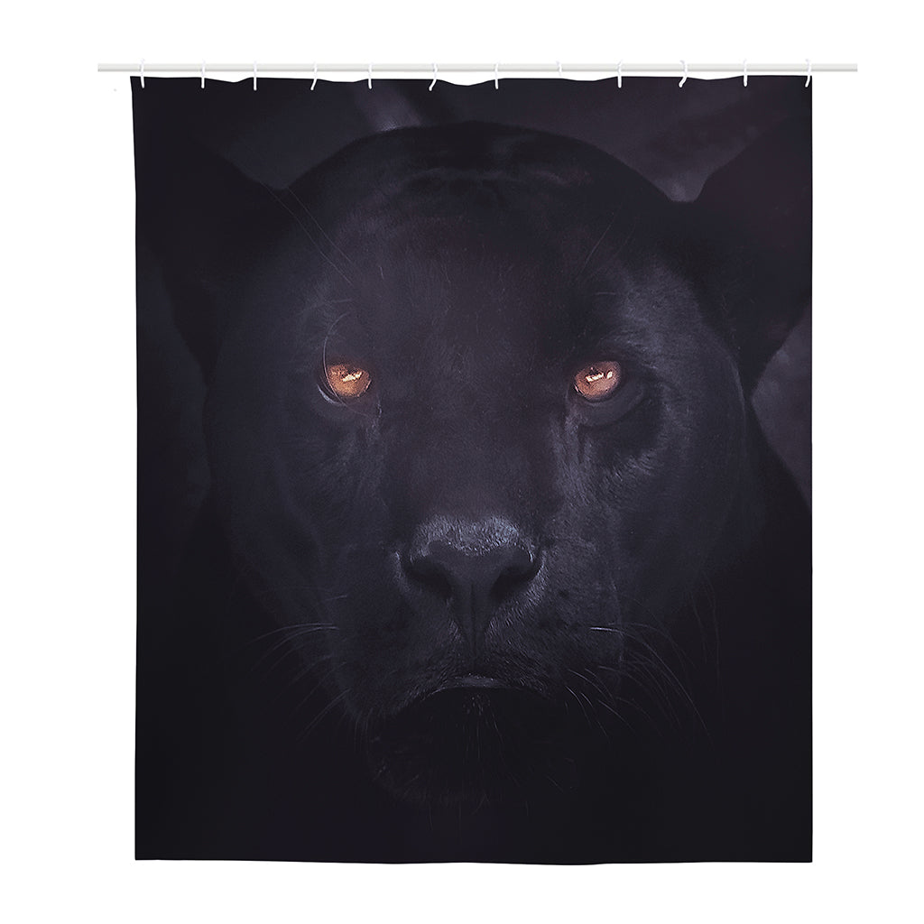 Black Jaguar Print Polyester Shower Curtain