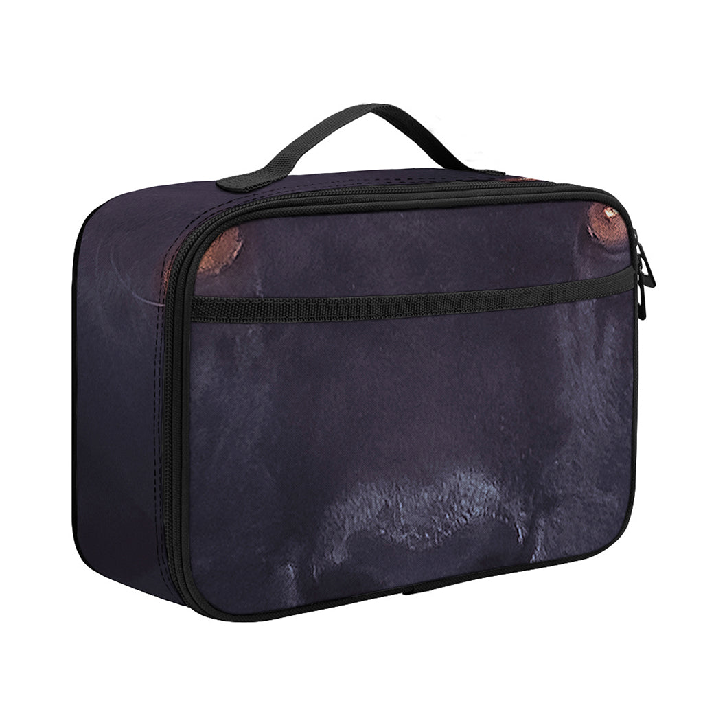 Black Jaguar Print Portable Lunch Bag