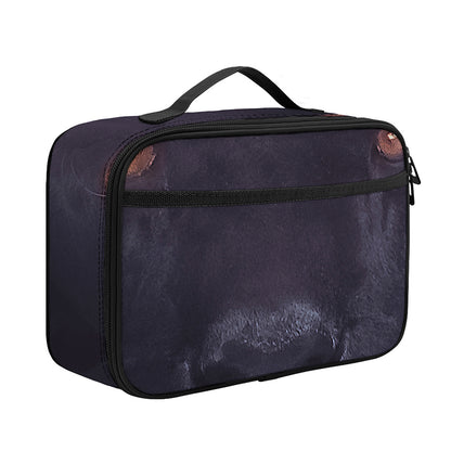 Black Jaguar Print Portable Lunch Bag