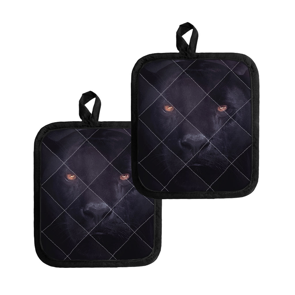 Black Jaguar Print Pot Holders