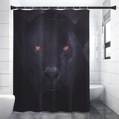 Black Jaguar Print Premium Shower Curtain