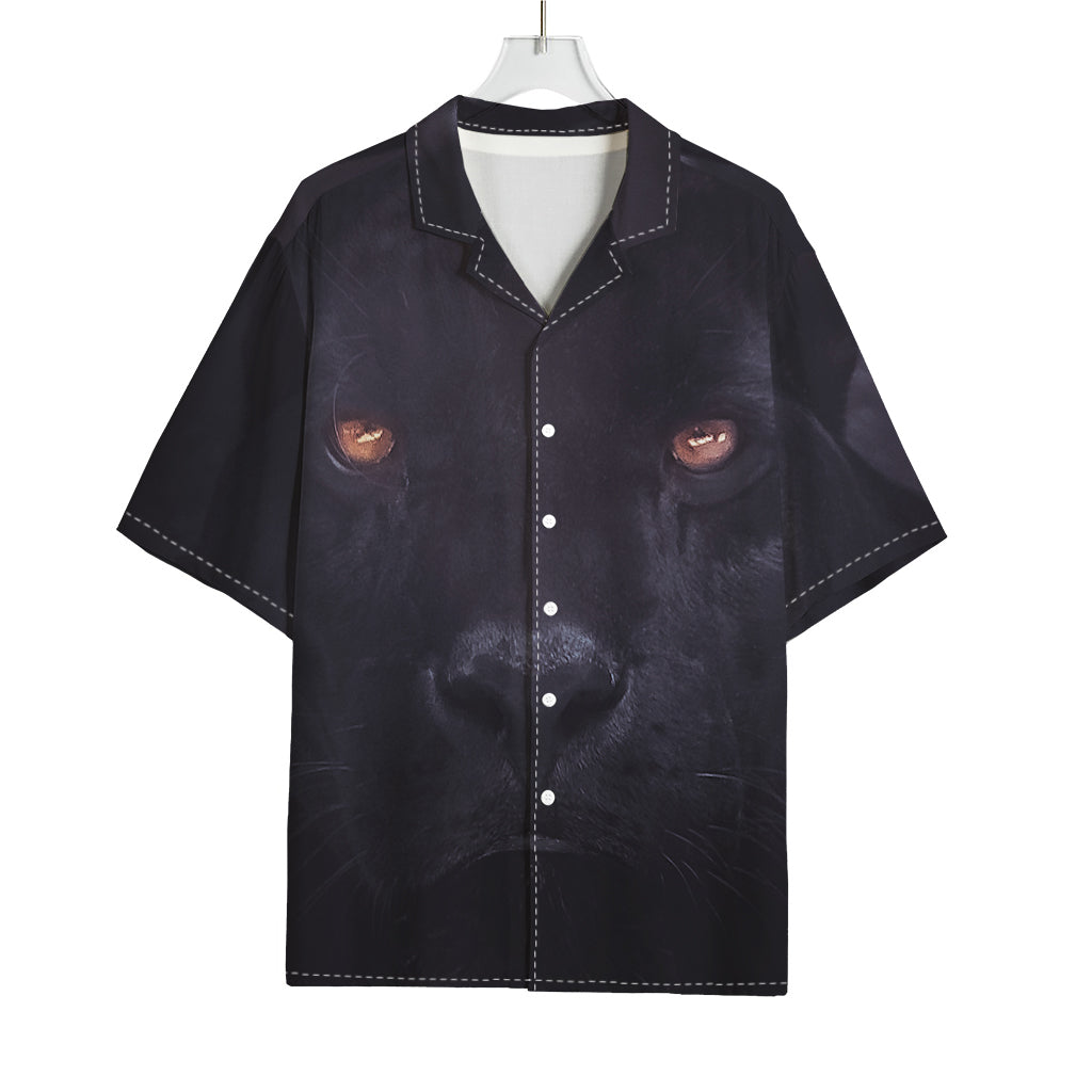 Black Jaguar Print Rayon Hawaiian Shirt