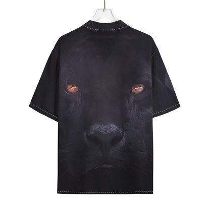 Black Jaguar Print Rayon Hawaiian Shirt