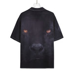 Black Jaguar Print Rayon Hawaiian Shirt