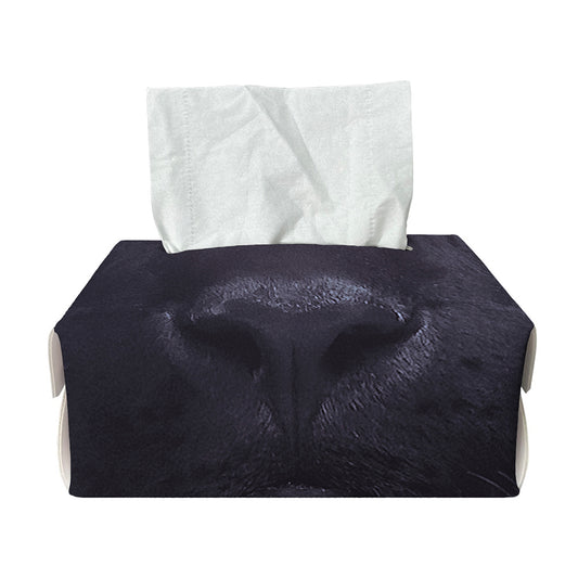 Black Jaguar Print Rectangle Tissue Box Cover