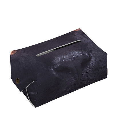 Black Jaguar Print Rectangle Tissue Box Cover
