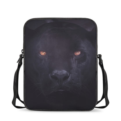 Black Jaguar Print Rectangular Crossbody Bag