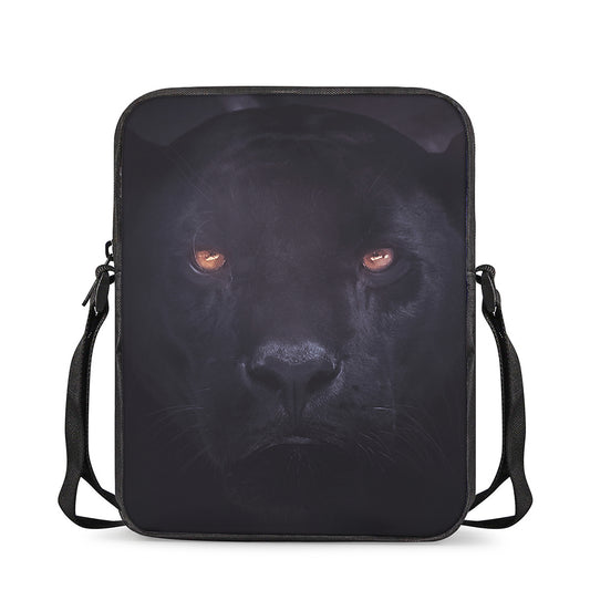 Black Jaguar Print Rectangular Crossbody Bag