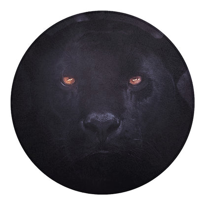 Black Jaguar Print Round Blanket