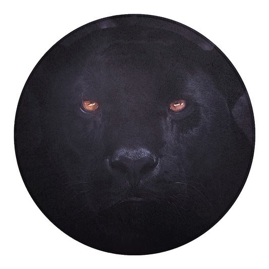 Black Jaguar Print Round Blanket