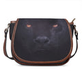 Black Jaguar Print Saddle Bag