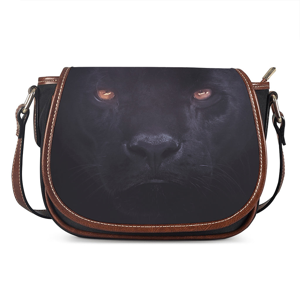 Black Jaguar Print Saddle Bag