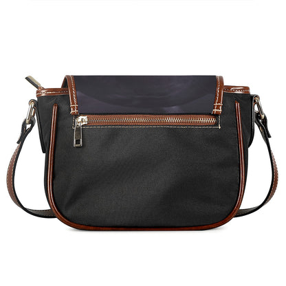 Black Jaguar Print Saddle Bag
