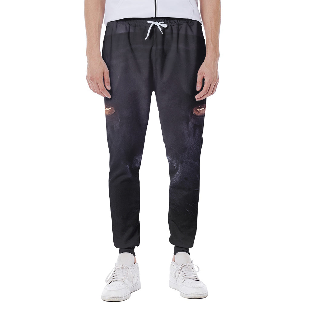 Black Jaguar Print Scuba Joggers