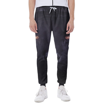 Black Jaguar Print Scuba Joggers