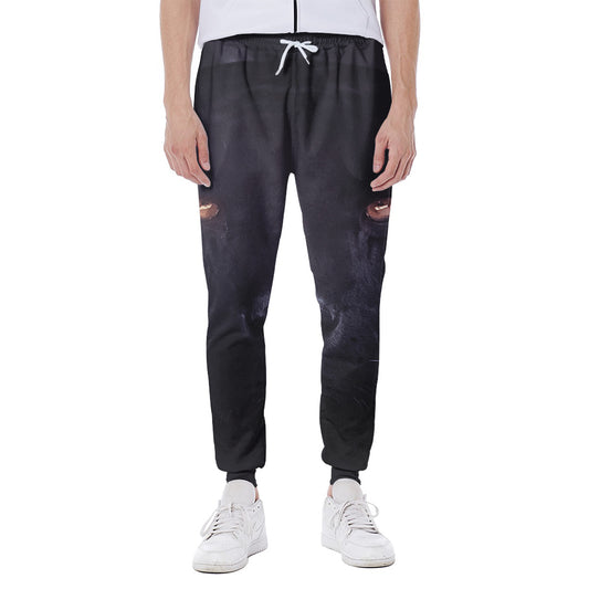 Black Jaguar Print Scuba Joggers