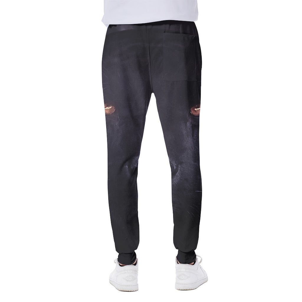 Black Jaguar Print Scuba Joggers