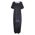 Black Jaguar Print Short Sleeve Long Nightdress