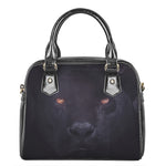 Black Jaguar Print Shoulder Handbag