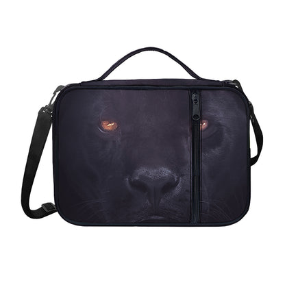 Black Jaguar Print Shoulder Strap Bible Bag