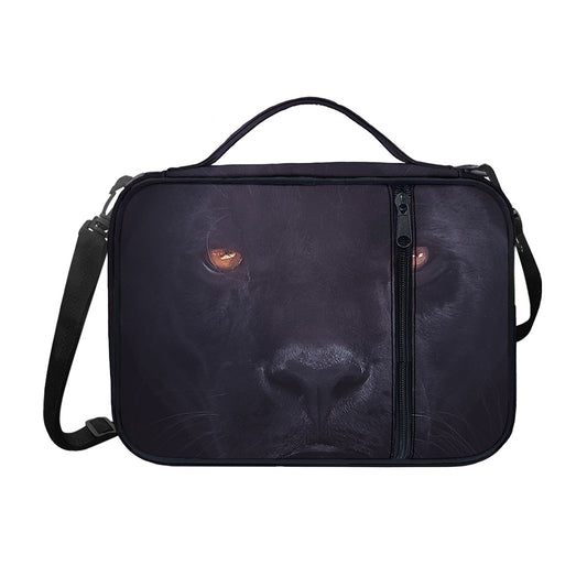 Black Jaguar Print Shoulder Strap Bible Bag