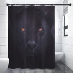Black Jaguar Print Shower Curtain