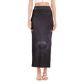 Black Jaguar Print Side Slit Maxi Skirt
