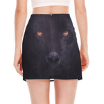 Black Jaguar Print Side Slit Mini Skirt