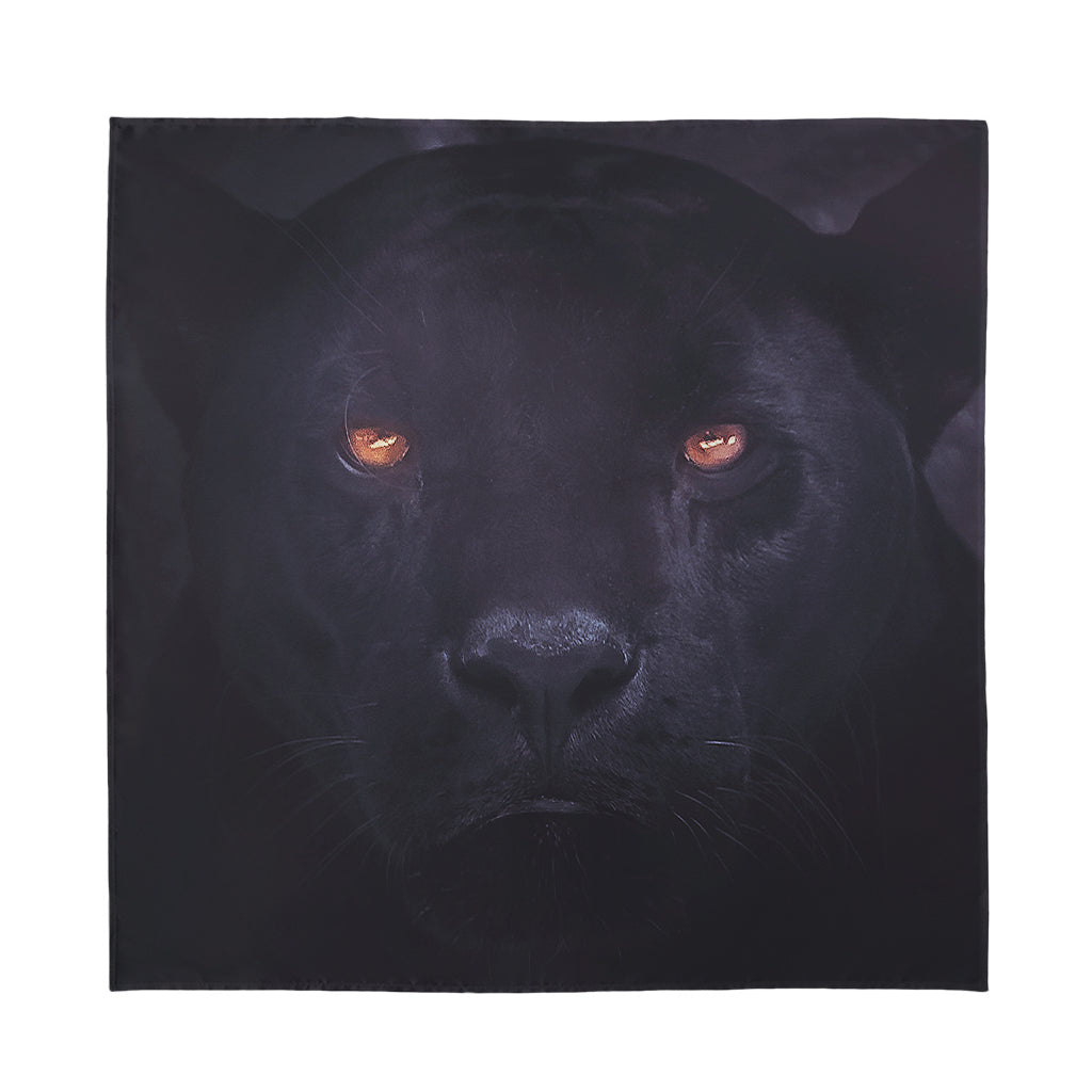Black Jaguar Print Silk Bandana