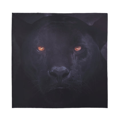 Black Jaguar Print Silk Bandana