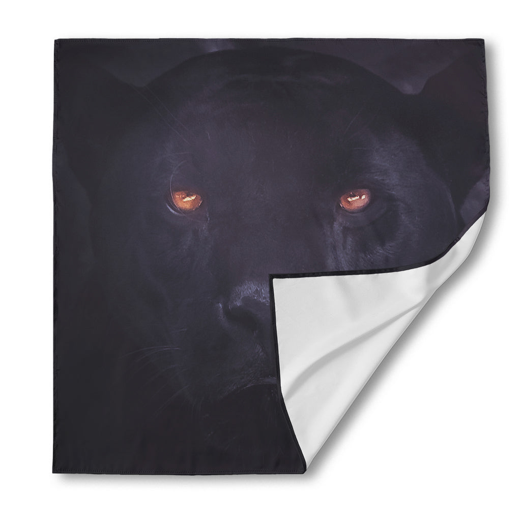 Black Jaguar Print Silk Bandana